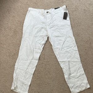 Tasso Elba White Linen Men Pants